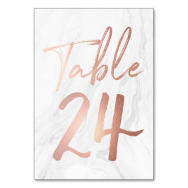 Script Rose et marbre | Carte numéro de tableau 24