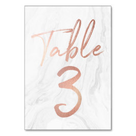 Script Rose et marbre | Carte numéro de tableau 3