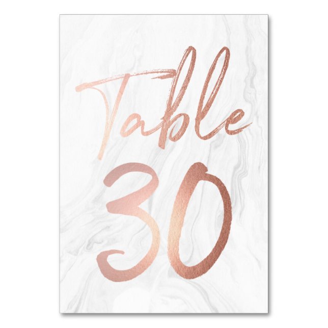 Script Rose et marbre | Carte Numéro de tableau 30 (Par défaut)