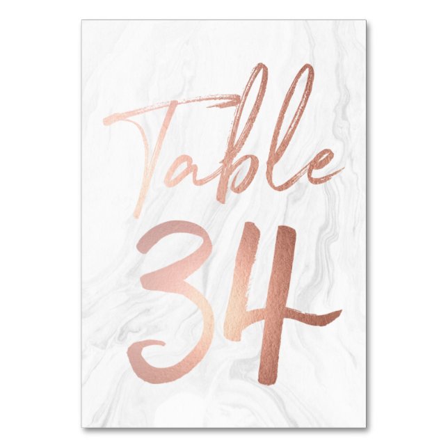 Script Rose et marbre | Carte numéro de tableau 34 (Par défaut)
