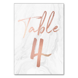 Script Rose et marbre | Carte numéro de tableau 4