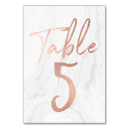 Script Rose et marbre | Carte numéro de tableau 5