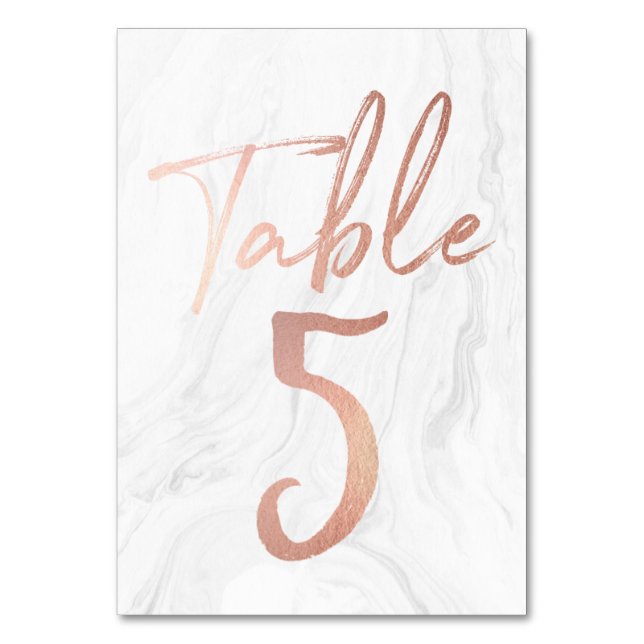 Script Rose et marbre | Carte numéro de tableau 5 (Par défaut)