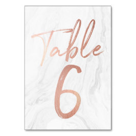 Script Rose et marbre | Carte numéro de tableau 6