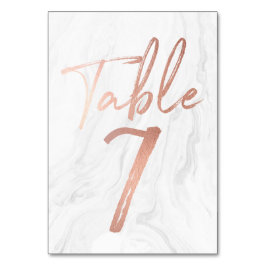 Script Rose et marbre | Carte numéro de tableau 7