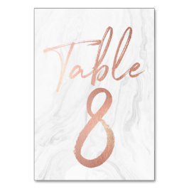 Script Rose et marbre | Carte numéro de tableau 8