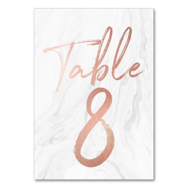 Script Rose et marbre | Carte numéro de tableau 8 (Par défaut)