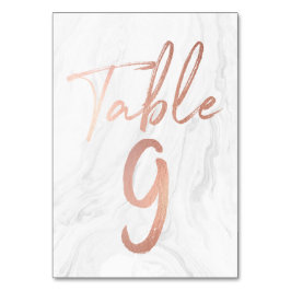Script Rose et marbre | Carte numéro de tableau 9
