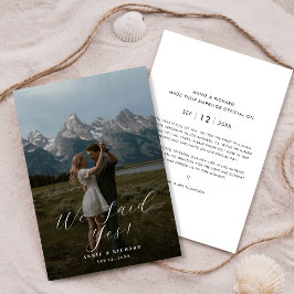 Script Rustic Mountain Foto Hochzeit Ankündigung