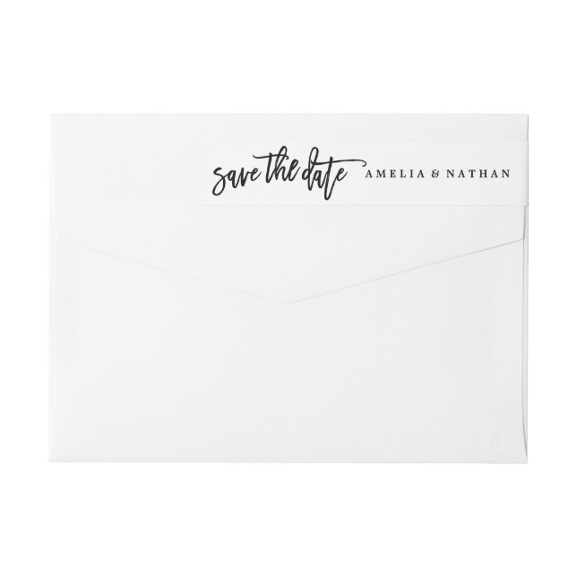 Script Save the Date Wedding Wrap Around Label (Rückseite)