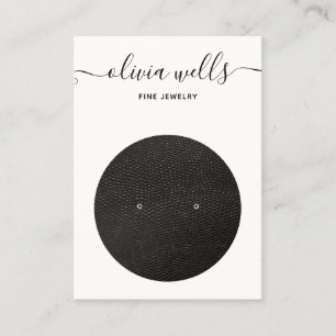 Script Schwarz-weiß Earring Display Business Card Visitenkarte