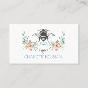 Script Signature Personalisiert Bee Floral Telefonnummerkarte
