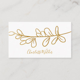 Script Signature Personalisiert Gold Foliage Telefonnummerkarte