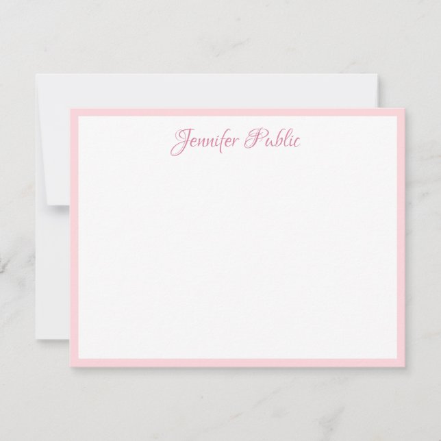 Script simple Bordure rose blanche Modèle tendance (Devant)