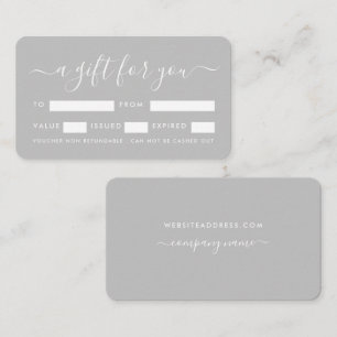 Script simple - Certificats cadeau argent et blanc