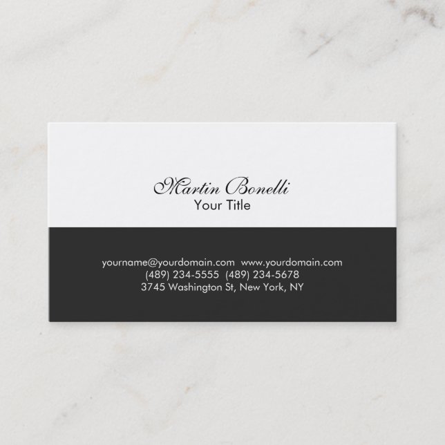 Script Simple Grey Carte de visite consultant blan (Devant)