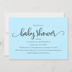 Script simple  Invitation Baby shower