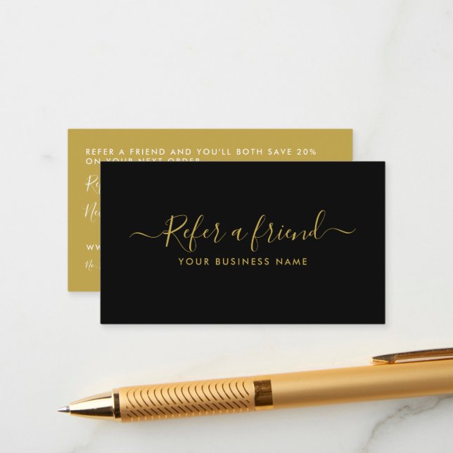 Script simple - Noir & Or - Carte de référence (Devant/Arrière en situation)