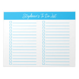 Script Sky Blue 8.5x11 Two Column Checklist Notizblock