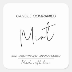 Script Soy Vegan Candle Maker Business Quadratischer Aufkleber