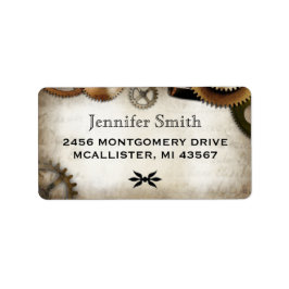 Script Steampunk Gears étiquette de adresse