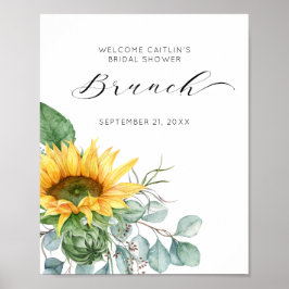 Script Sunflower Brautparty Brunch Willkommen Poster