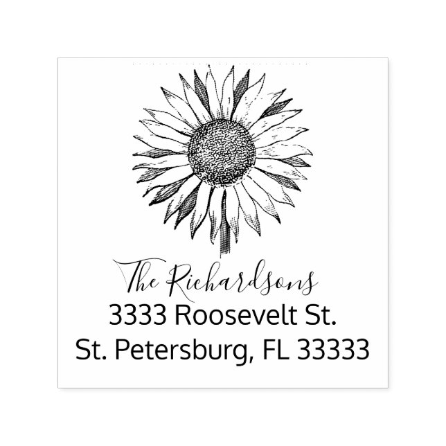 Script Sunflower Personalisierte Rücksendeadresse Permastempel (Design)