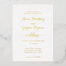 Script Swash Calligraphy Wedding Gold