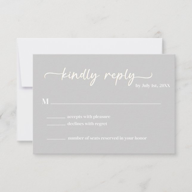 Script tendance cool Grey RSVP (Devant)