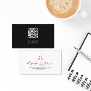 Script tendance Viva Magenta QR CODE Carte de visi