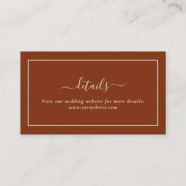 Script Terracotta Weddingkarte Begleitkarte