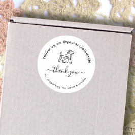  Script thank you social handle Custom logo  Runder Aufkleber