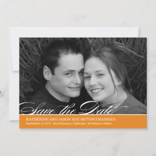 Script Timeless Photo Save The Date - Orange