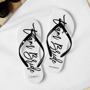 Script Typografie "Team Bride" Flip Flops
