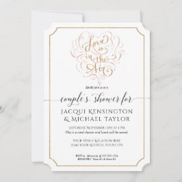 Script Typografy Liebe in Air Gold Couples Dusche Einladung