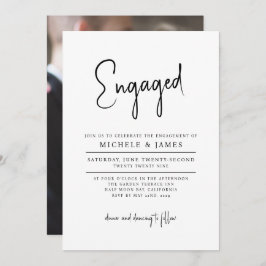 Script Typografy Minimal Wedding Verlobung Einladung