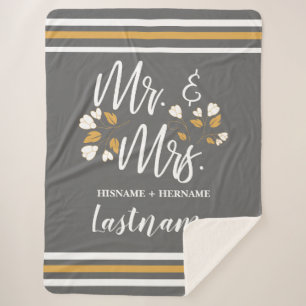 Script Typografy Personalisiert Mr. Wedding Sherpadecke