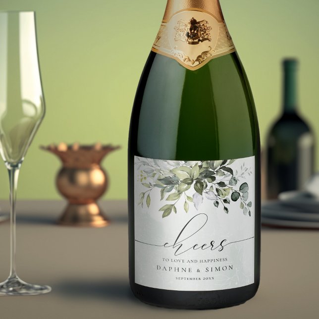 Script verdoyant REESE Sparkling Vin Étiquette (Créateur téléchargé)