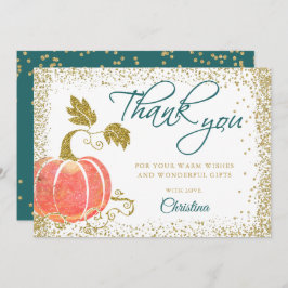 Script Watercolor Pumpkin Glitzer Fall Danke