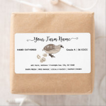 Script watercolor quail egg labels