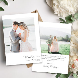 Script Wedding Dankeschön Karte mit Fotos