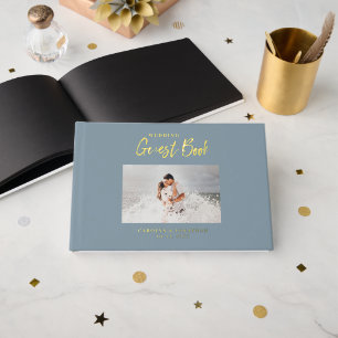 Script Wedding Foto Nautical Blue Wedding Gästebuch