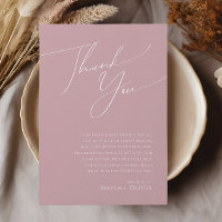 Script Whimsical | carte de remerciements Dusty Ro