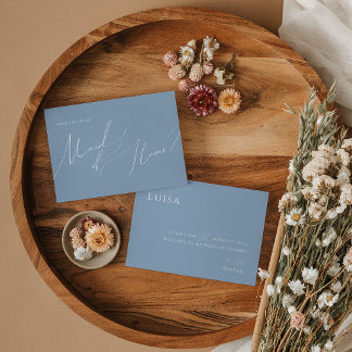 Script Whimsical | Carte d'honneur Dusty Blue