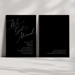 Script Whimsical   Faire-part Black Elopement