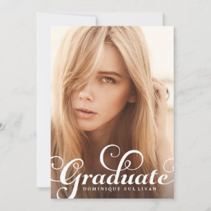 Script Whimsical Photo Graduation Invitation
