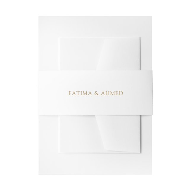 Script White Gold Islamische Hochzeit Einladungsbanderole (Vorderseite Beispiel)