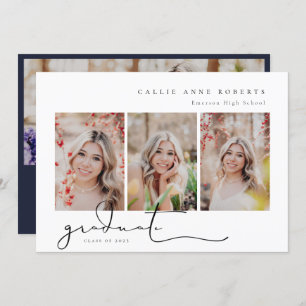 Scripted Snapshot Graduation Photo Invitation