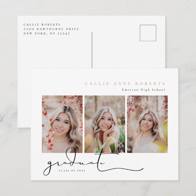 Scripted Snapshots Foto Abschluss Ankündigung Postkarte (Vorne/Hinten)