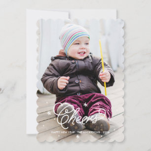 Scripting Cheers New Year Foto Card Feiertagskarte